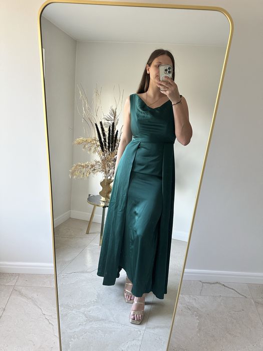 Nowa sukienka elegancka coast rozmiar 40 butelkowa zieleń wesele ślub świadkowa