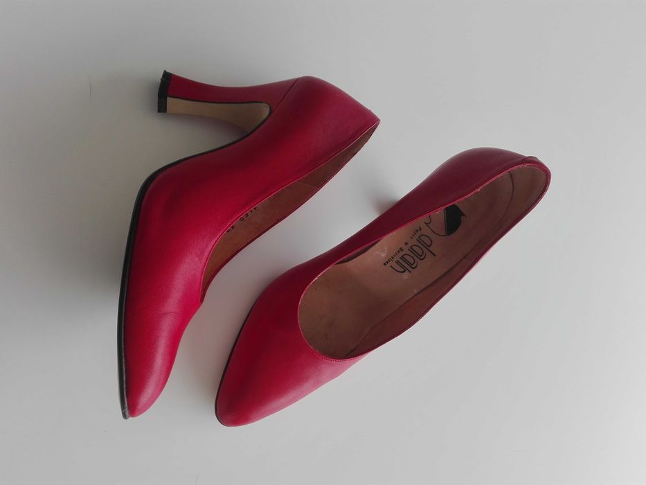 sapatos salto alto em pele vermelho Tam 37