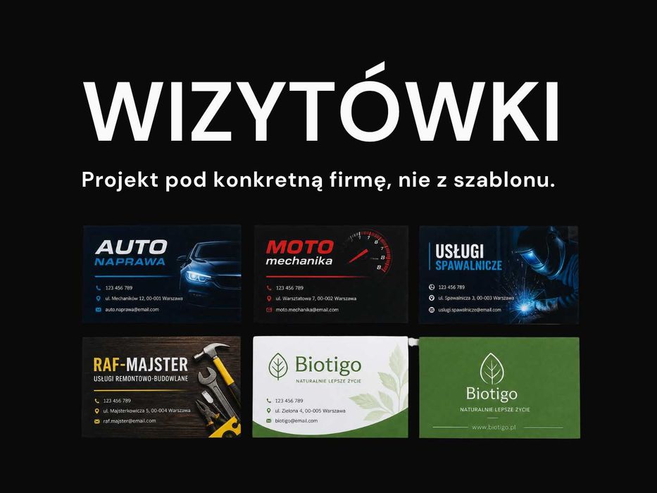 Druk + projekt, wizytówki, ulotki, banery, roll-up, plakaty