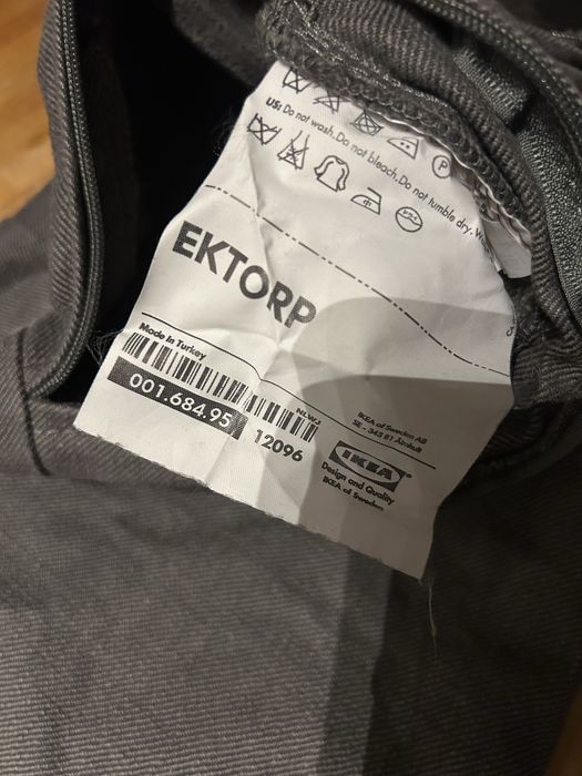 EKTORP - Komplet pokryc na poduchy fotela, szare