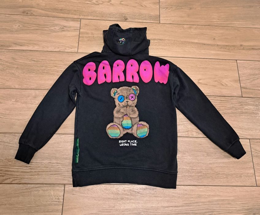 bluza z kapturem Barrow męska czarna teddy bear misiek duży napis duży nadruk z tyłu S