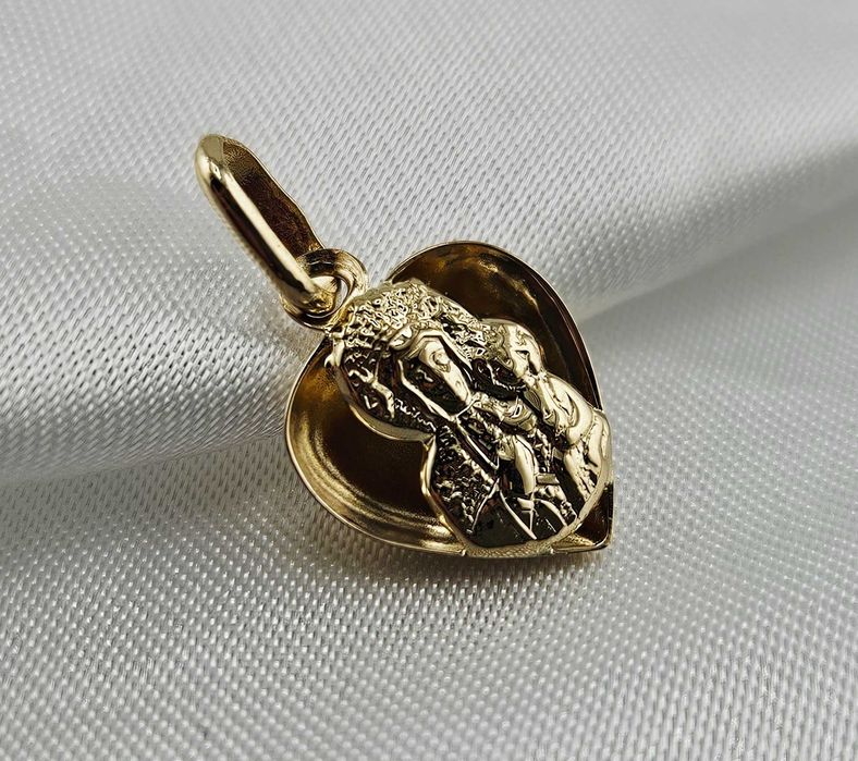 Złota zawieszka MEDALIK SERDUSZKO 0,65g PR.585 14K dł. 2cm