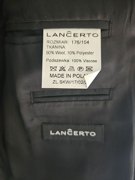 Smoking czarny wełniany z klapami Lancerto