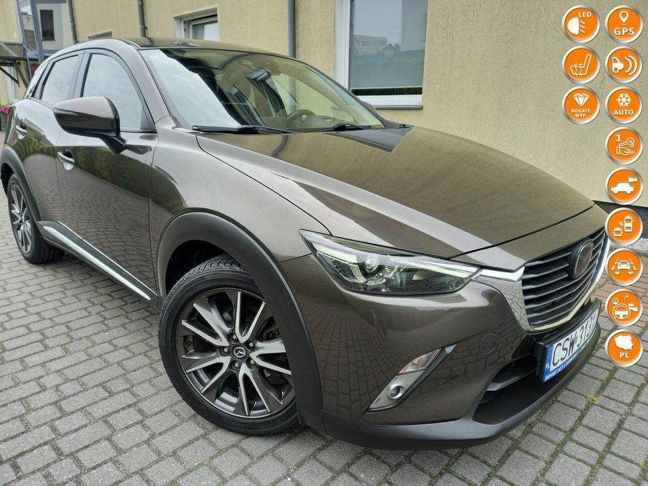Mazda CX-3 Distronic FullLedy Skóry Navi Kamera 2Kpl Kół FullOpcja 100%Bezwypadek