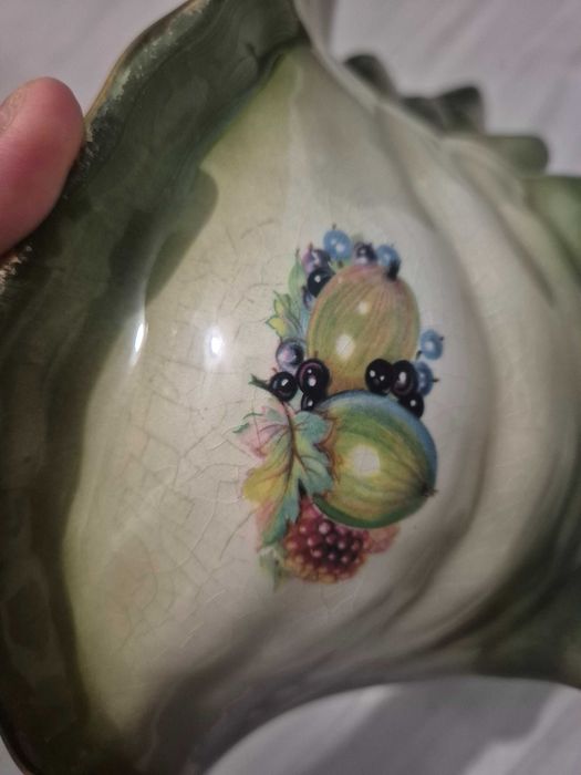 Ceramiczna misa , owocarka zielona
