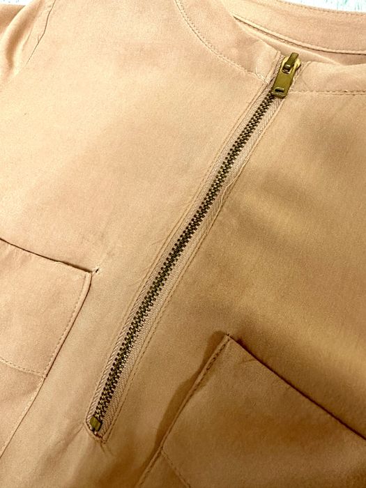 Sinsay XS bluzka 100% wiskoza, beż nude, zamek + kieszenie