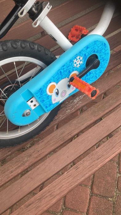 rowerek Btwin biały koła 14 cali