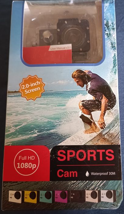Kamera sportowa Sports Cam Full HD 1080p – wodoodporna do 30m