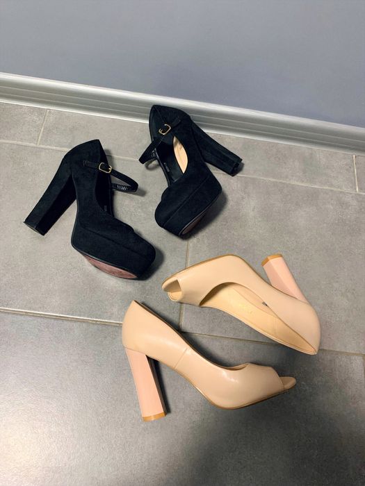 Женская обувь: бежевые туфельки; туфли на каблуке; лодочки 39 размер