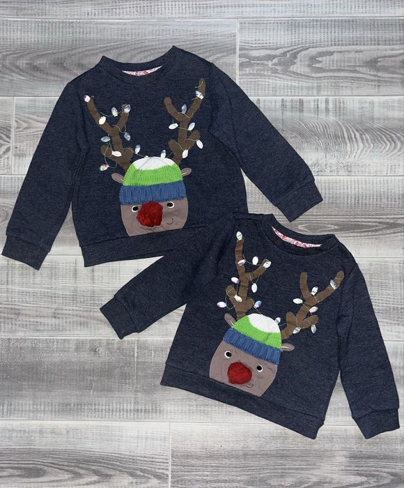 Новогодний свитер, на рождество для двойни/близнецов 4-5-6 лет