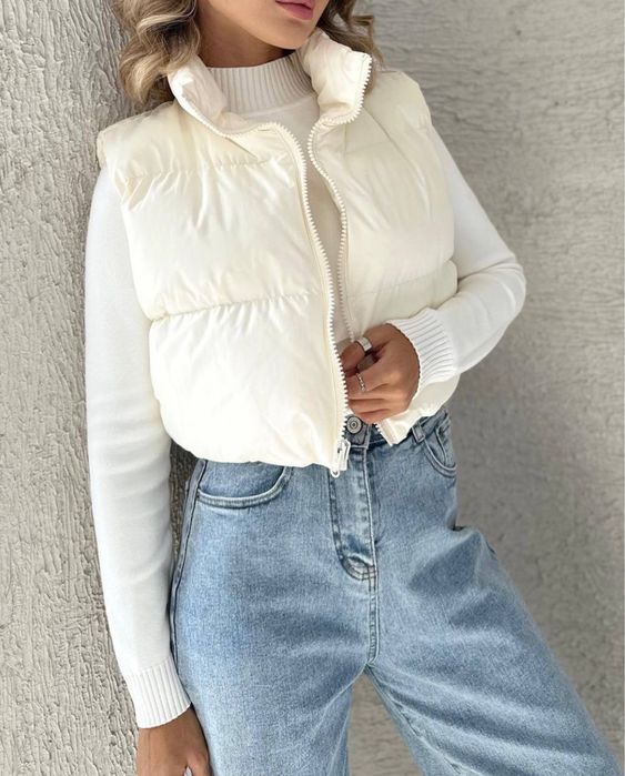 БЕЗКОШТОВНА ДОСТАВКА! Укорочена жіноча жилетка, дуда весіння жилетка