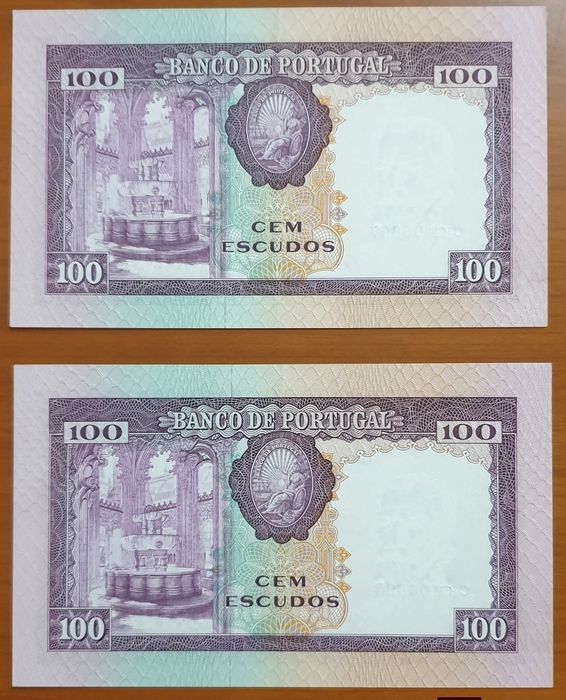 2 notas 100 escudos Pedro Nunes 1961