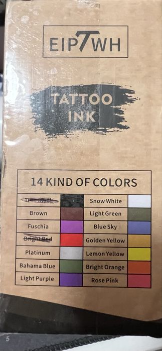 Tusze do tatuażu 12x15ml EIPTWH