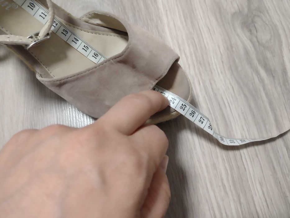 Sandały na koturnie słomkowy koturn 39