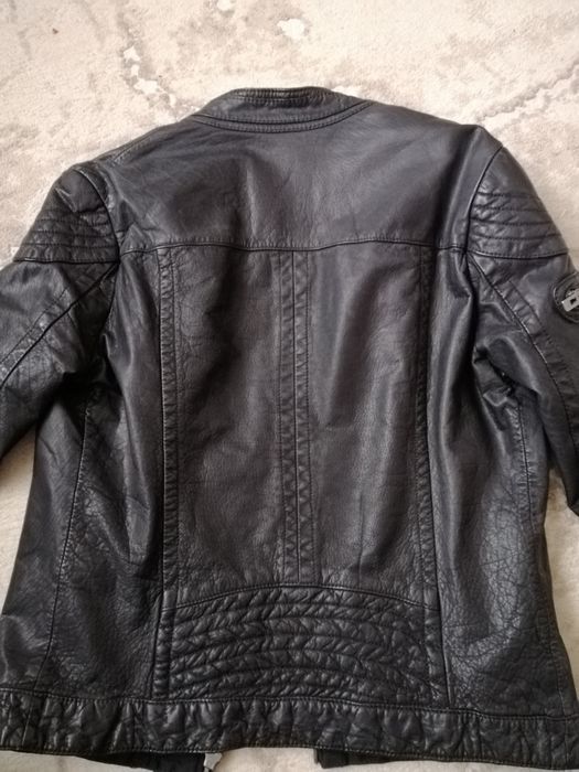 Куртка кожаная мужская фирменная Италия мотокуртка байкерская
