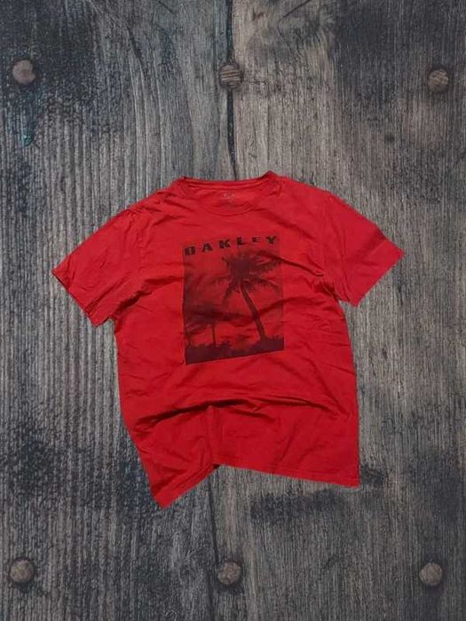 Koszulka męska z grafiką Oakley y2k print czerwony M L Red