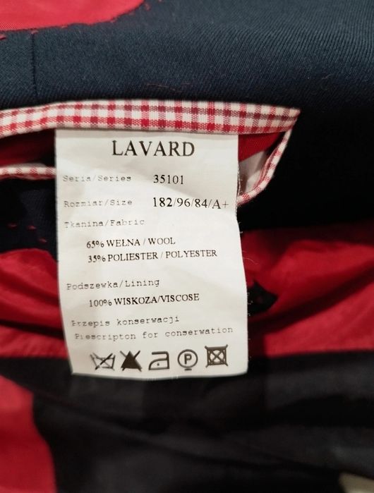 Granatowy garnitur lavard męski wełniany