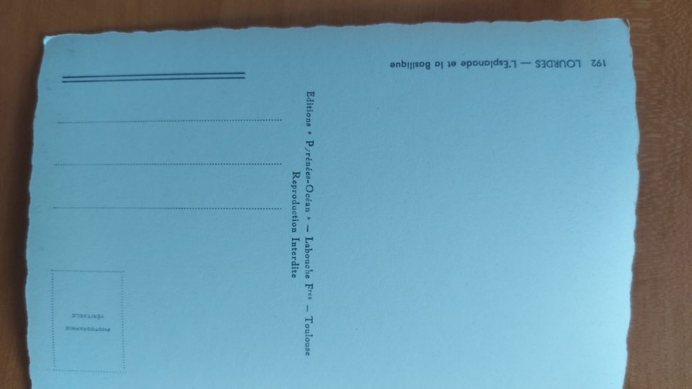 Postal da Nossa Senhora de Fátima e de Lourdes