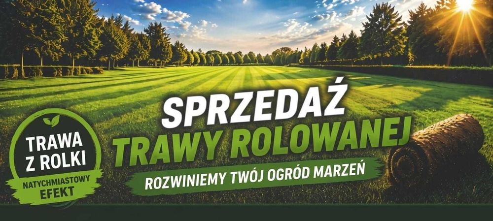 *** Trawa z rolki, Najlepsza Jakość PREMIUM, transport tir/HDS/kurier z rozładunkiem ***