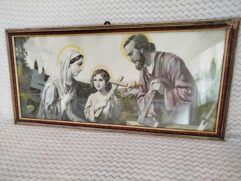 Obraz religijny Święta Rodzina – Jezus, Maryja, Józef – 77 × 37 cm