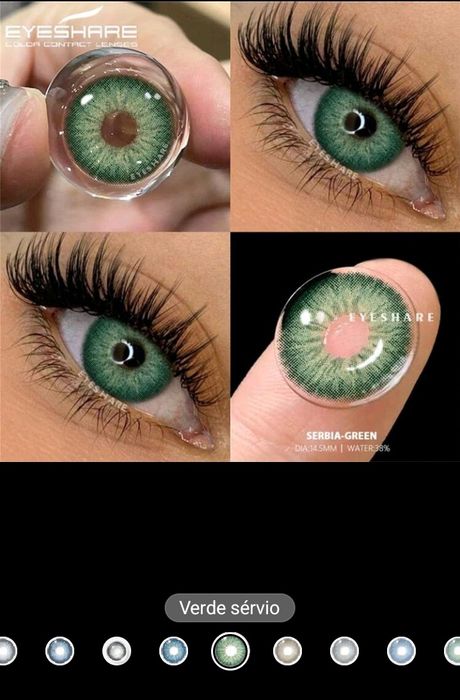 Lentes de contacto coloridas, moda elegante.