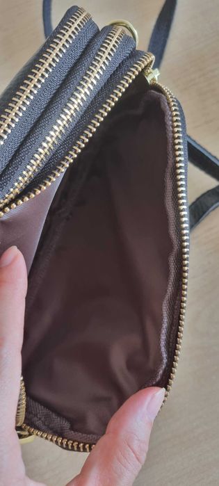 Сумка-кошелек из натуральной кожи через плечо