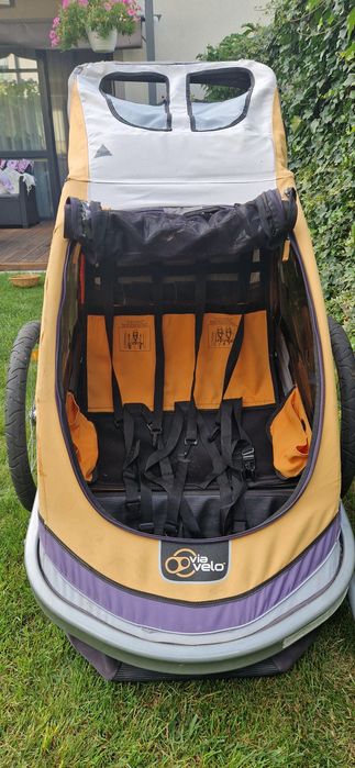 Przyczepka ryksza rowerowa dla 2 dzieci