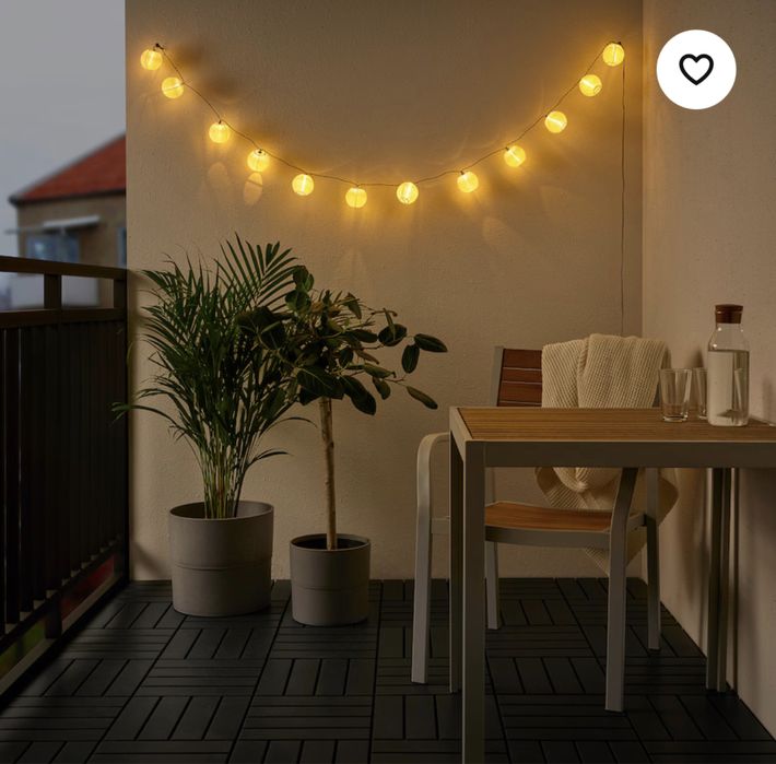 Iluminação LED c/12 luzes, exterior/a pilhas branco