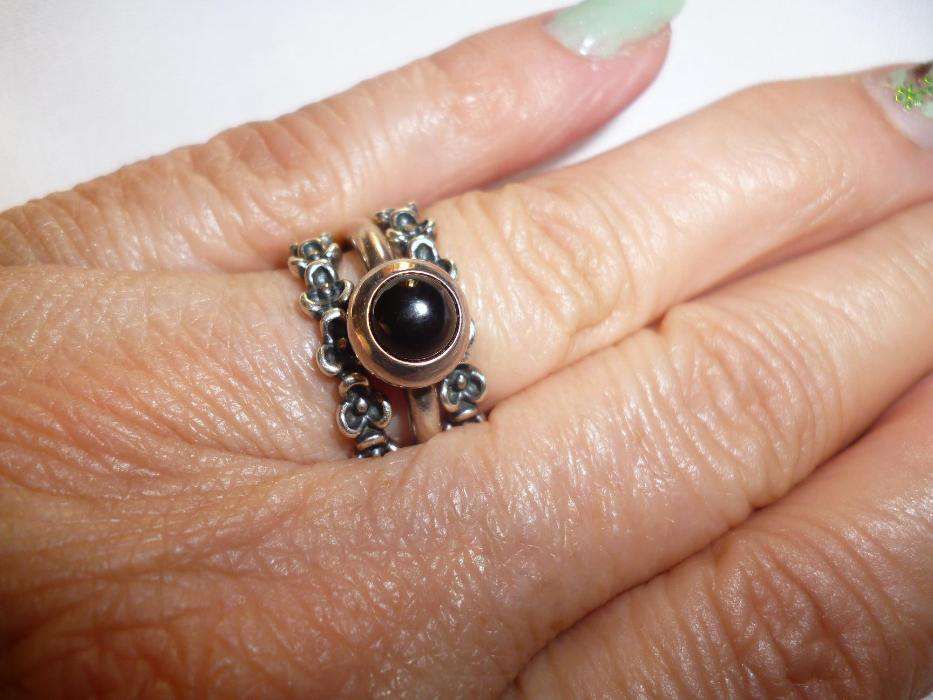 anel pandora com onix preto medida 50 original