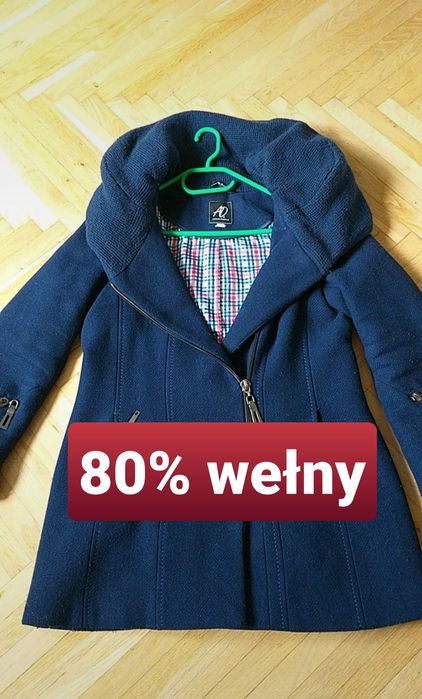 Płaszcz wełniany 80% wełny 44