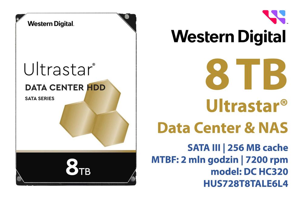 Dysk WD Western Digital Ultrastar DC HC320 8TB (do NAS) 8TB 3,5" SATA