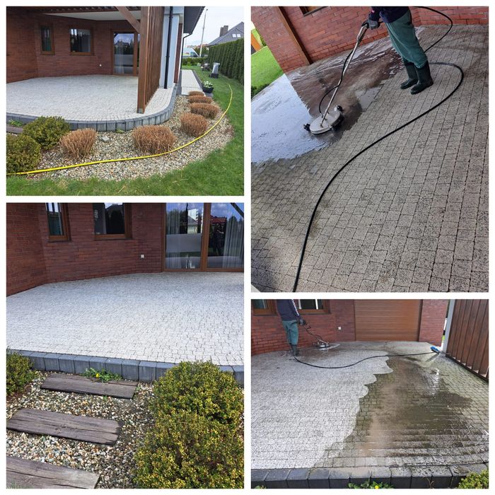 Mycie kostki brukowej i elewacji dachów