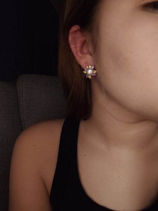 Сережки срібні 925, з перлиною