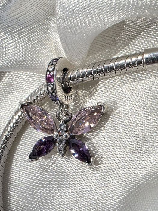 Charms srebrny do pandora bransoletki prezent motyl  S925