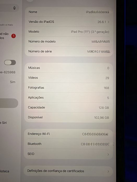 Ipad pro 11 3 geracao 128gb wi-fi A2377
