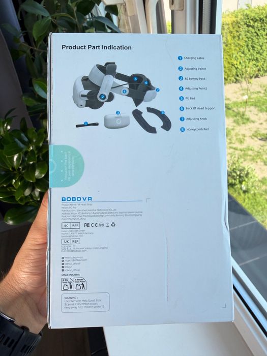 BOBOVR M3 PRO pasek z baterią i regulacją do gogli VR Meta Quest 3 i 3S