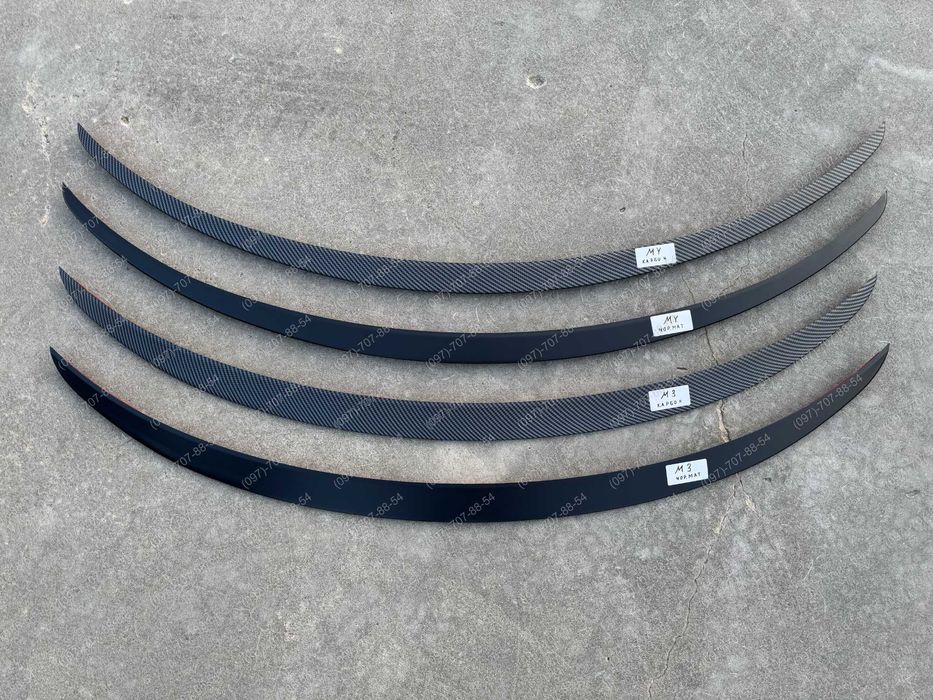 Спойлер (чорний мат; карбон) Tesla Model 3, Model Y