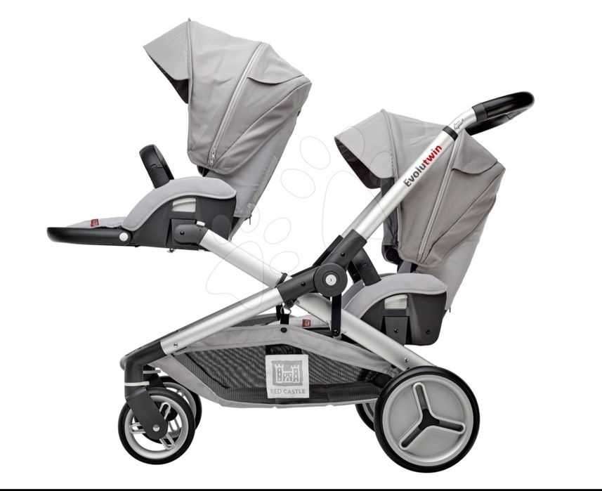 Wózek spacerowy bliźniaczy podwójny Red Castle