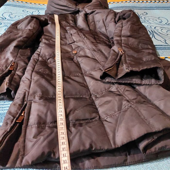 Пуховик чорний жіночий zara. Розмір 46-48