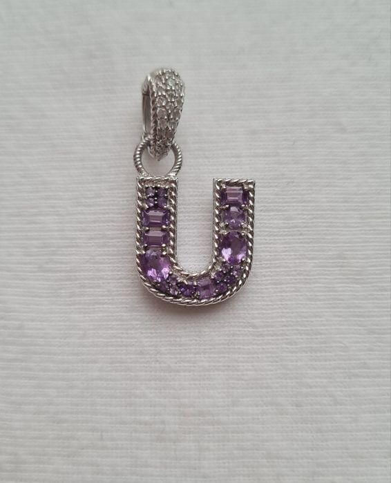 Подарочный кулон подвес U Judith Ripka аметисты цирконы серебро 925