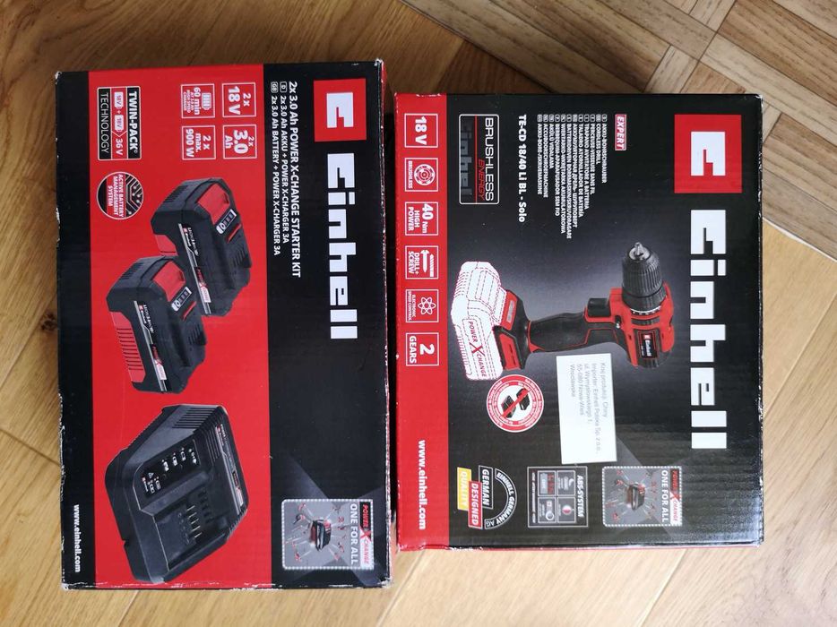 = Wiertarko-wkrętarka Einhell TE-CD 18/40 Li BL Brushless + 2 Akku =