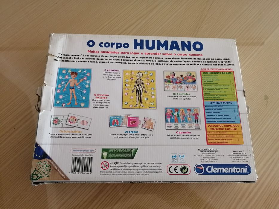 puzzle didattico  o corpo humano