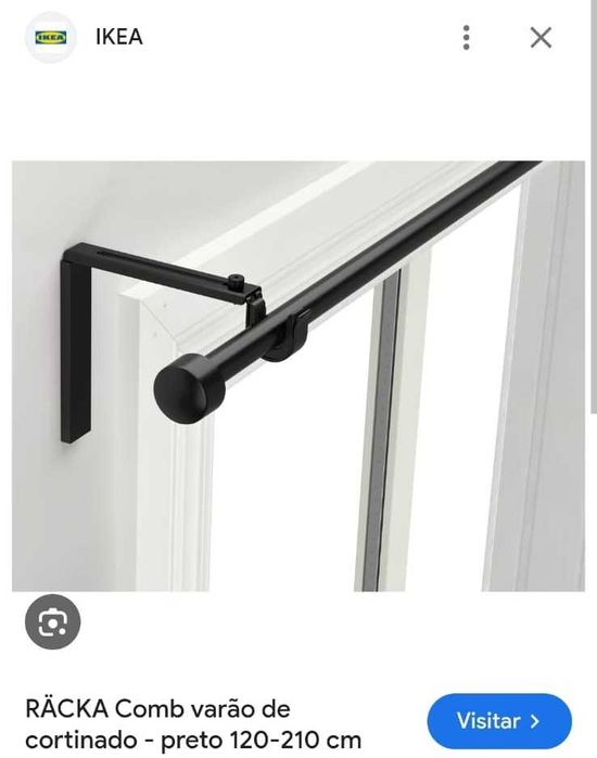 Conjunto de Varões IKEA – 2 Simples + 1 Duplo (ajustável)