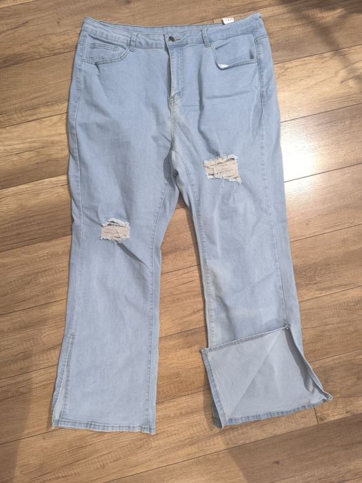 Jeansy dzwony  jasno niebieski, plus size