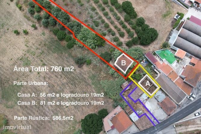 Quintinha com 760m2 + 2 moradias para recuperar I Carregado- Alenquer