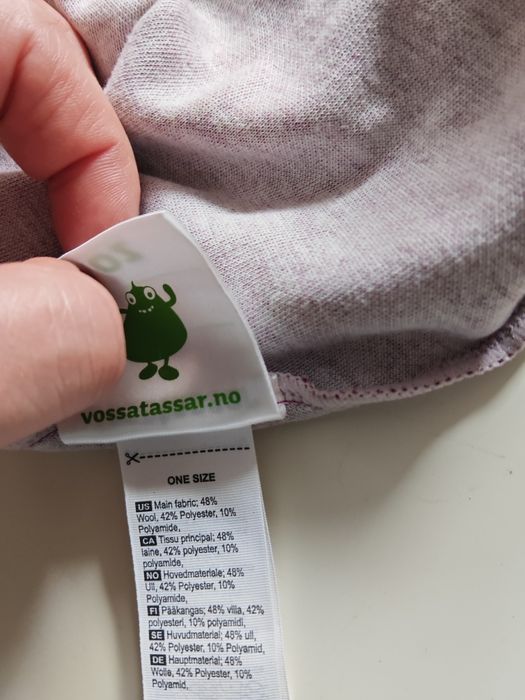Vossatassar wełniana czapka owieczka wełna + bawełna