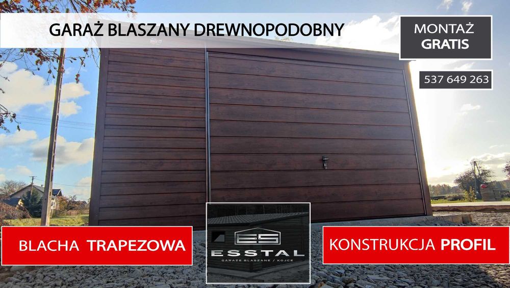 Garaż Blaszany ORZECH - Garaże Blaszane | Wiata | Schowek | - ESSTAL*
