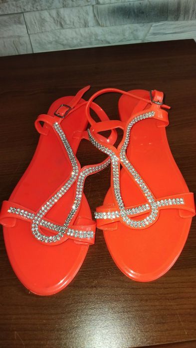 Pomarocowe sandały r 38 39