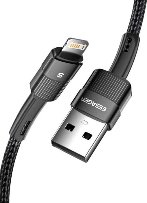 Kabel Essager 2.4A Iphone USB-A - Lightning 0,5m Czarny Nylon kod 2444