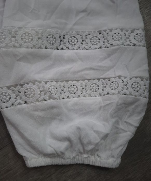 Біла сорочка, блуза з мереживом і широкими рукавами peacocks  2xl-3xl